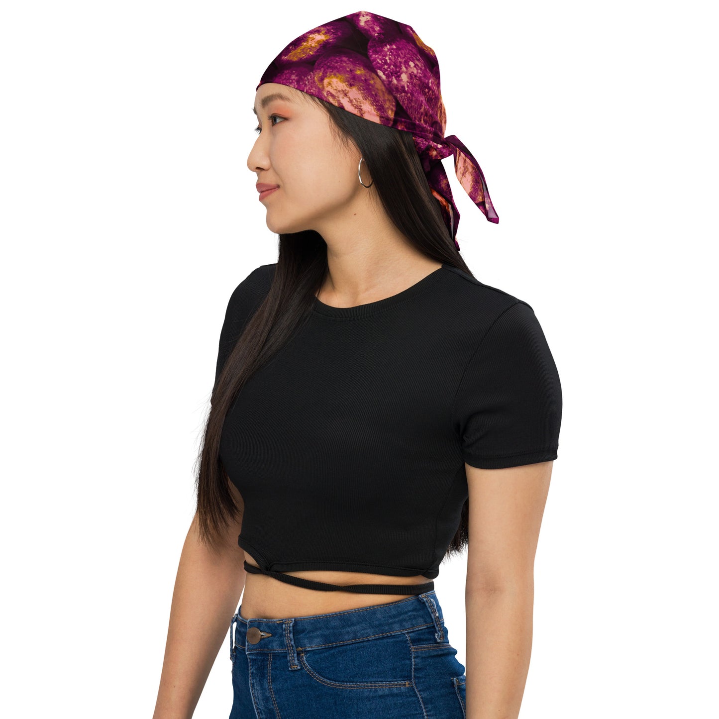 Product mockup, bandanas, Womens fashion, Online fashion, textured, prints, Elevated basics, versatile wardrobe, breathable, essentials, accessories, basics, capsule collection, pink potatoes, potato prints