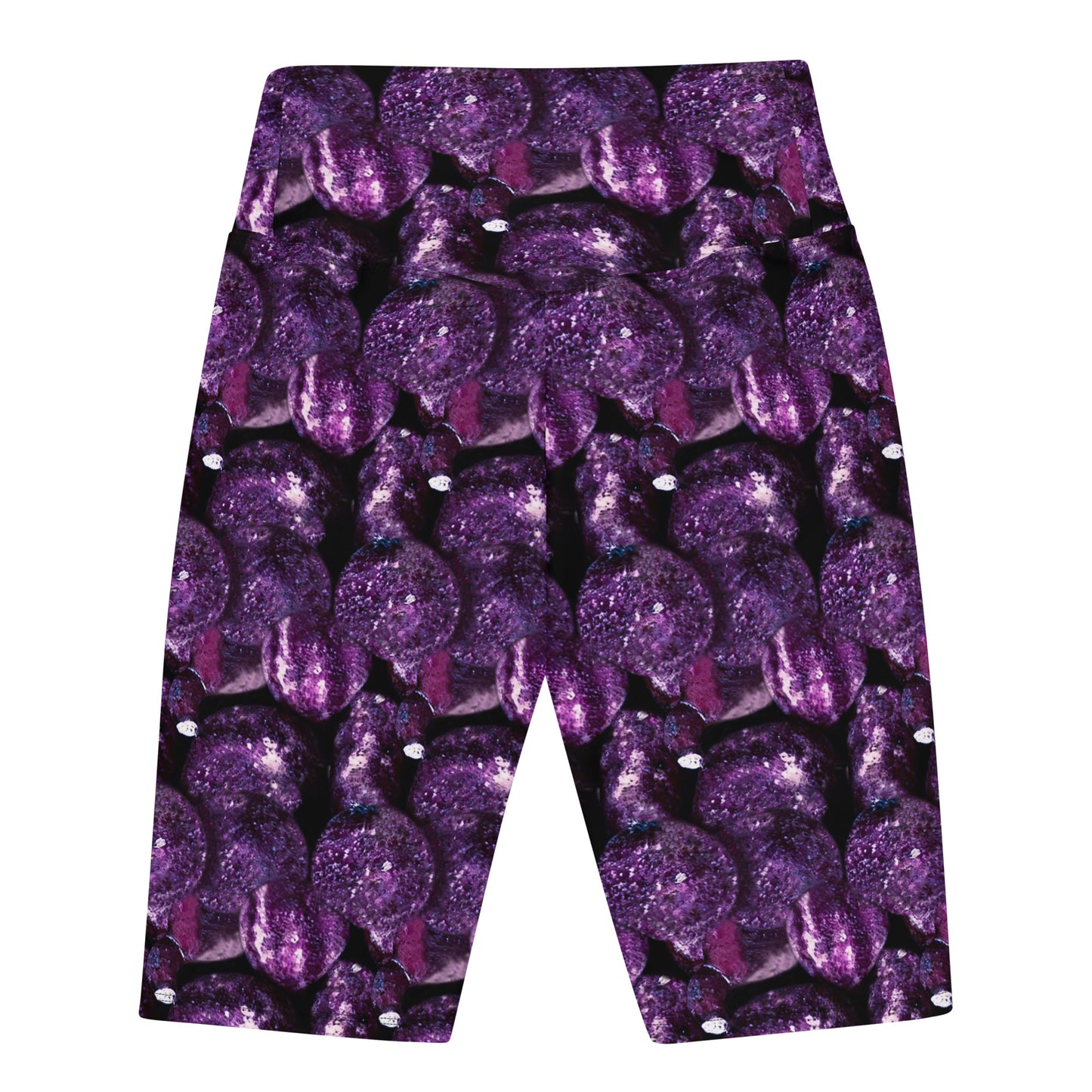 Product mockup, shorts, biker shorts, casual look, Womens fashion, Online fashion, textured, Elevated basics, versatile wardrobe, breathable, essentials, all over print, bestsellers, lightweight, capsule collection, running, workout, comfort, purple potatoes, potato prints