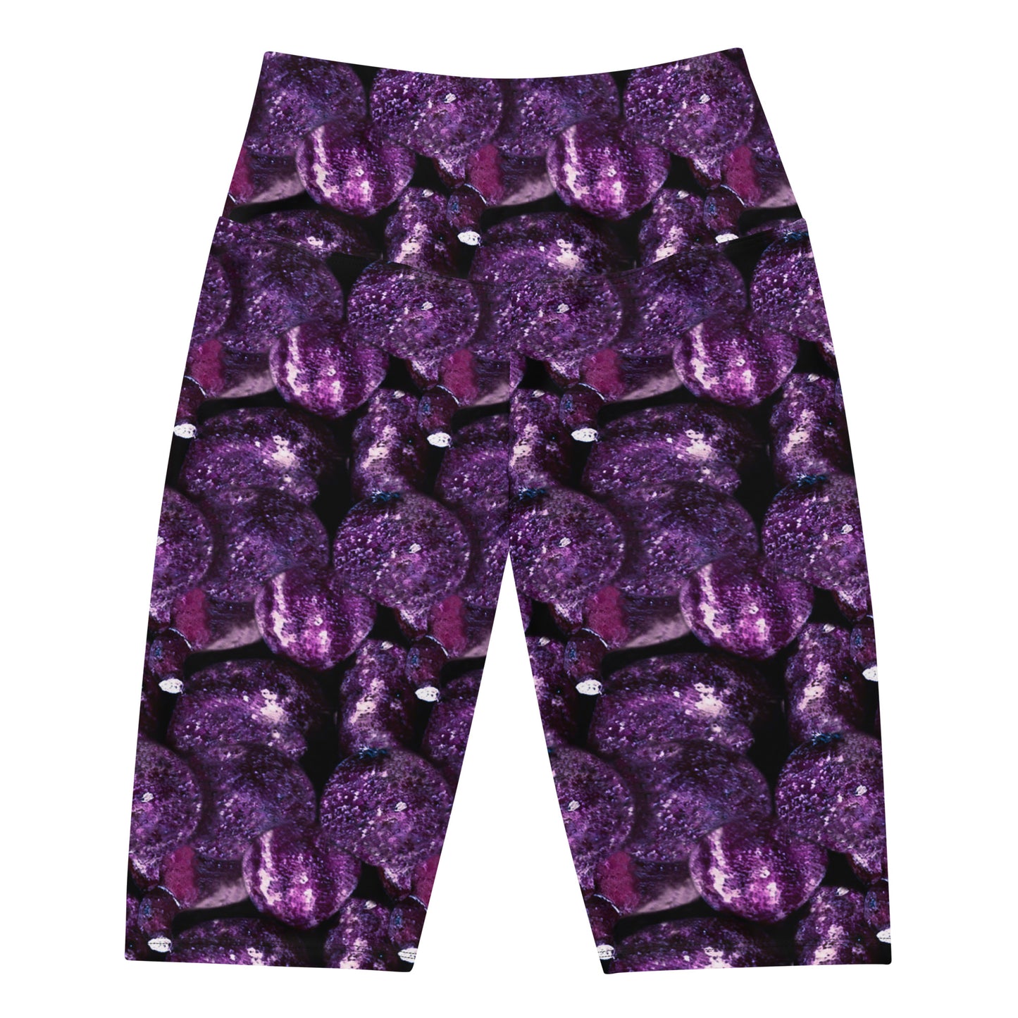 Product mockup, shorts, biker shorts, casual look, Womens fashion, Online fashion, textured, Elevated basics, versatile wardrobe, breathable, essentials, all over print, bestsellers, lightweight, capsule collection, running, workout, comfort, purple potatoes, potato prints