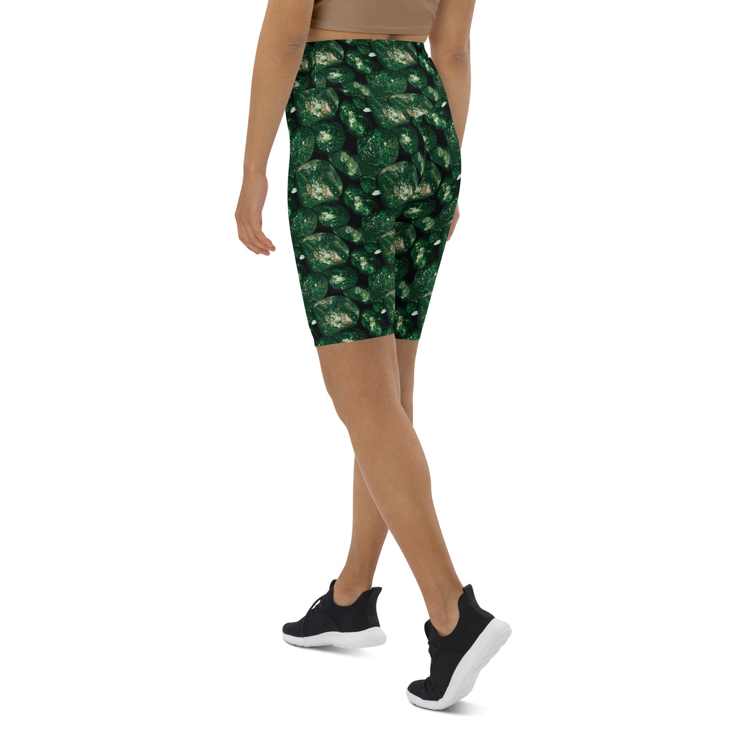 Vivid Green Potatoes Biker Shorts
