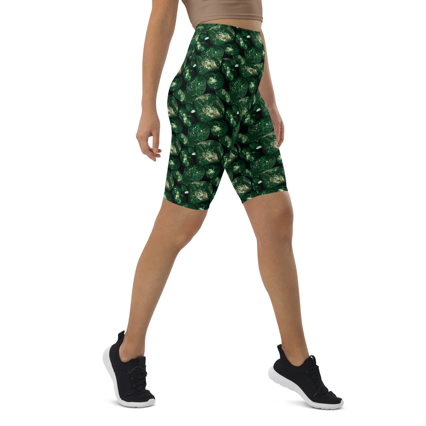 Vivid Green Potatoes Biker Shorts