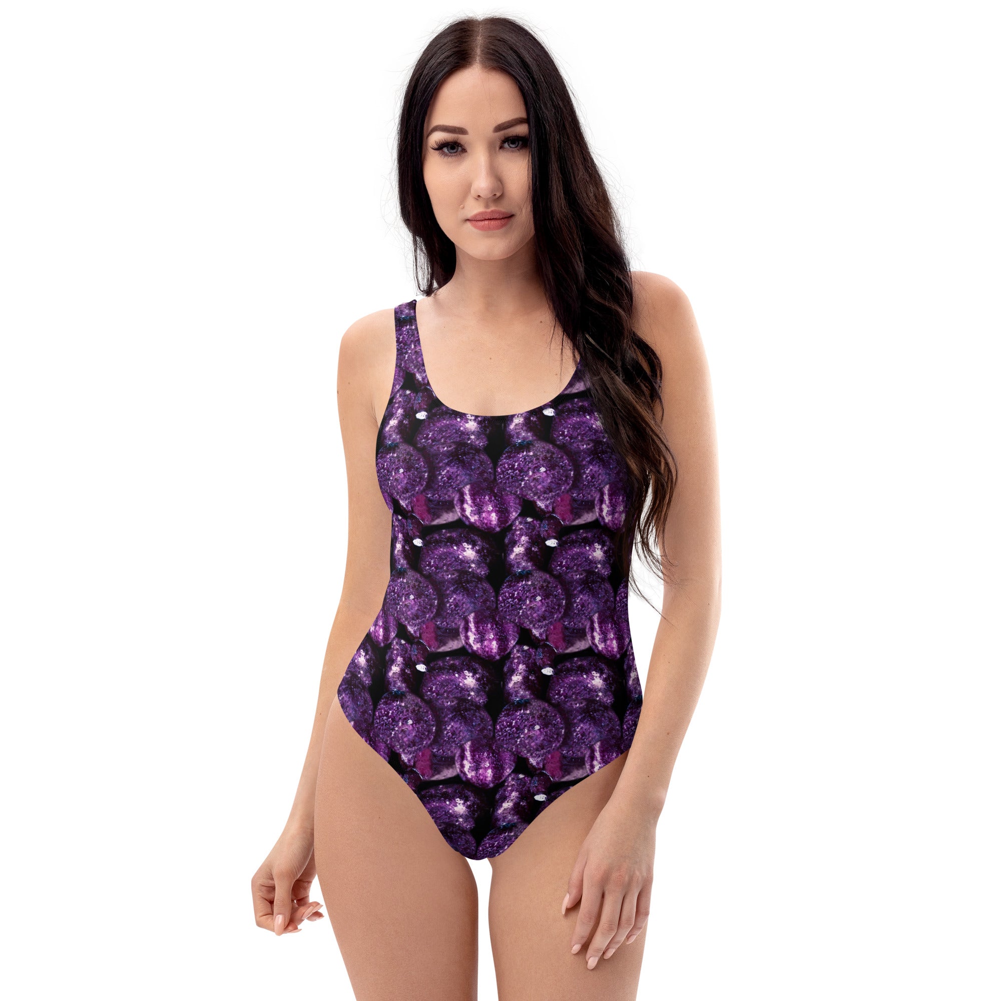Product mockup, swimsuit, swim look, Womens fashion, Online fashion, textured, Elevated basics, versatile wardrobe, breathable, essentials, all over print, bestsellers, lightweight, capsule collection, swimwear, comfort, potato prints, purple potatoes