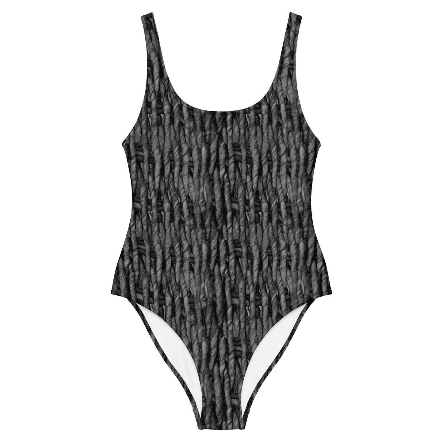 Contrast Tonal Textures One-Piece Swimsuit