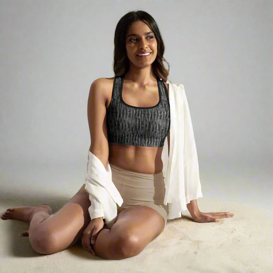 Product mockup, sports bra, skater look, workout, training gear, sportscore, yoga, pilates, running, gym, tennis, Womens fashion, Online fashion, textured, Elevated basics, versatile wardrobe, breathable, essentials, all over print, bestsellers, lightweight, capsule collection, loungewear, comfort