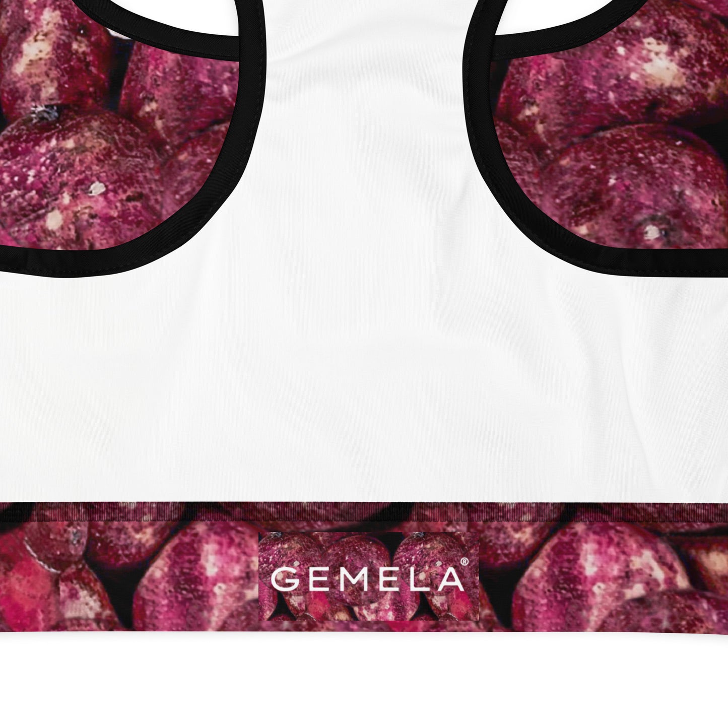 Vivid Pink Potatoes Padded Sports Bra