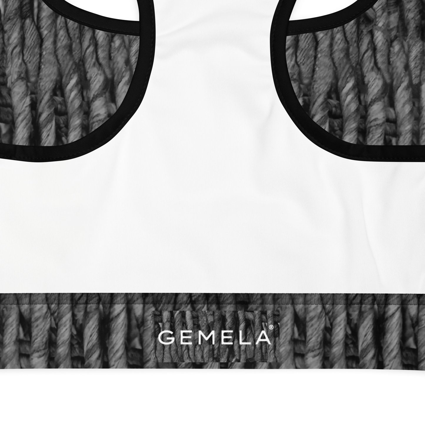 Contrast Tonal Textures Padded Sports Bra