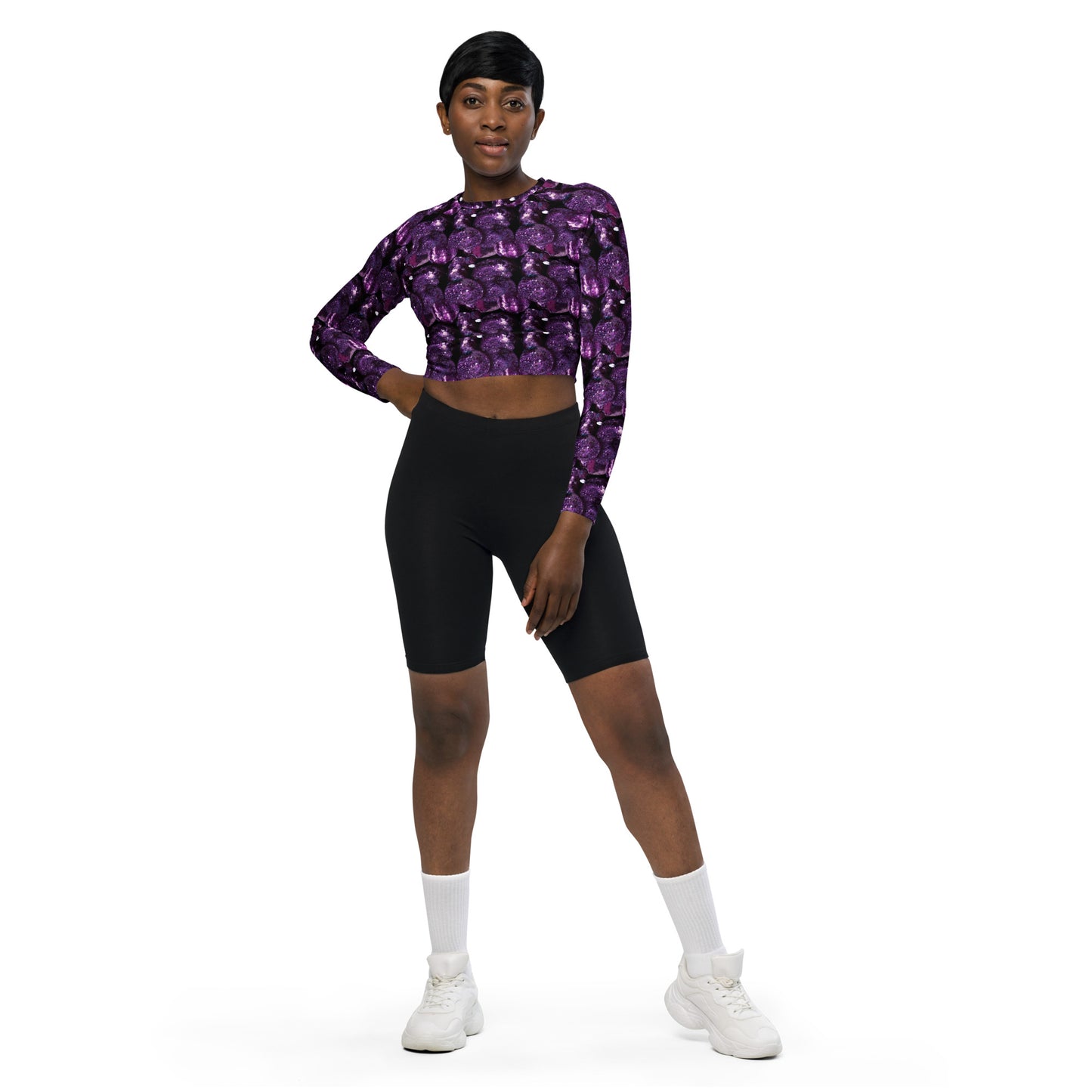 Product mockup, Sweatshirts, cropped top, Womens fashion, Online fashion, Tops, textured, Elevated basics, versatile wardrobe, breathable, essentials, workout, yoga clothes, fullsleeves, cropped, potato prints, all over print, bestsellers, lightweight, capsule collection, loungewear, purple potatoes, purple prints