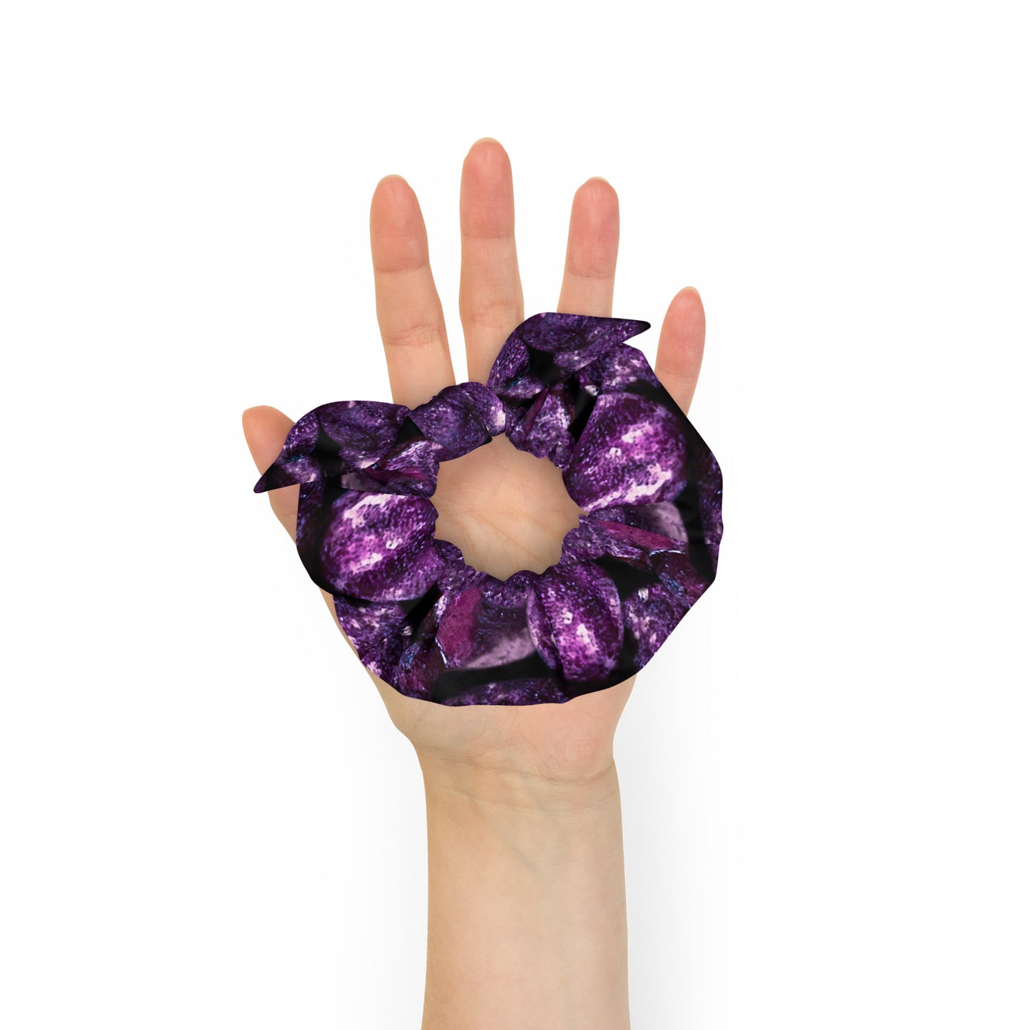 Product mockup, acrunchies, accessories, Womens fashion, Online fashion, textured, prints, Elevated basics, versatile wardrobe, essentials, basics, all over prints, matchy sets, potato prints, purple potatoes