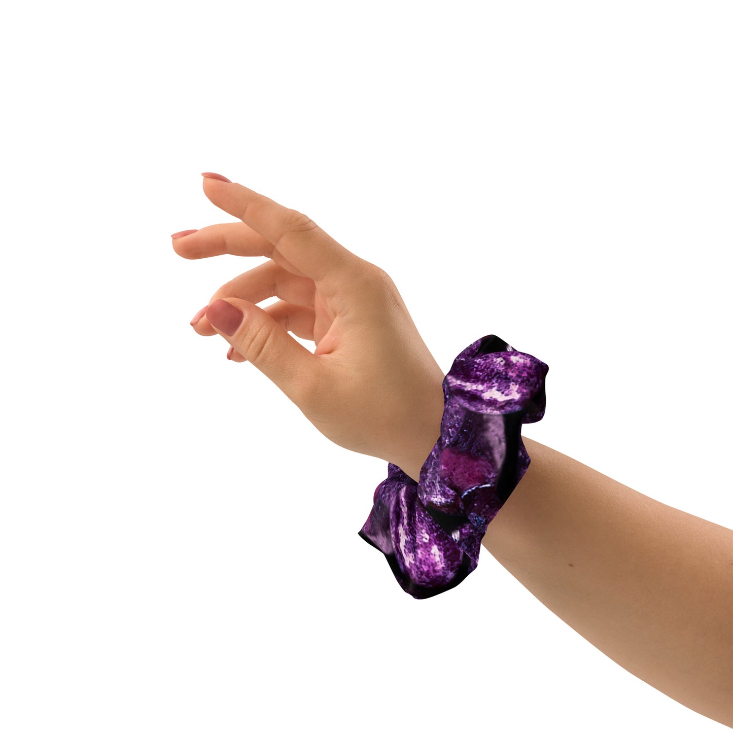 Product mockup, acrunchies, accessories, Womens fashion, Online fashion, textured, prints, Elevated basics, versatile wardrobe, essentials, basics, all over prints, matchy sets, potato prints, purple potatoes