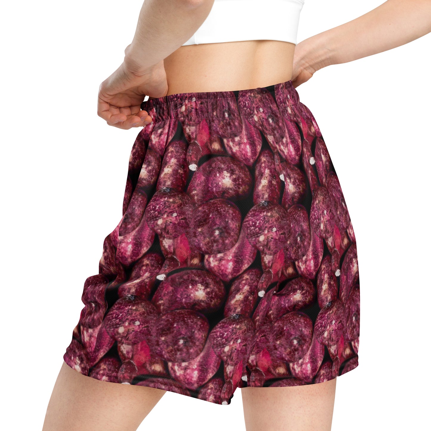 Product mockup, shorts, yoga, running, workout, gym, loose shorts, boxyfit, casual look, Womens fashion, Online fashion, textured, Elevated basics, versatile wardrobe, breathable, essentials, all over print, bestsellers, lightweight, capsule collection, running, workout, comfort, pink potatoes, potato prints