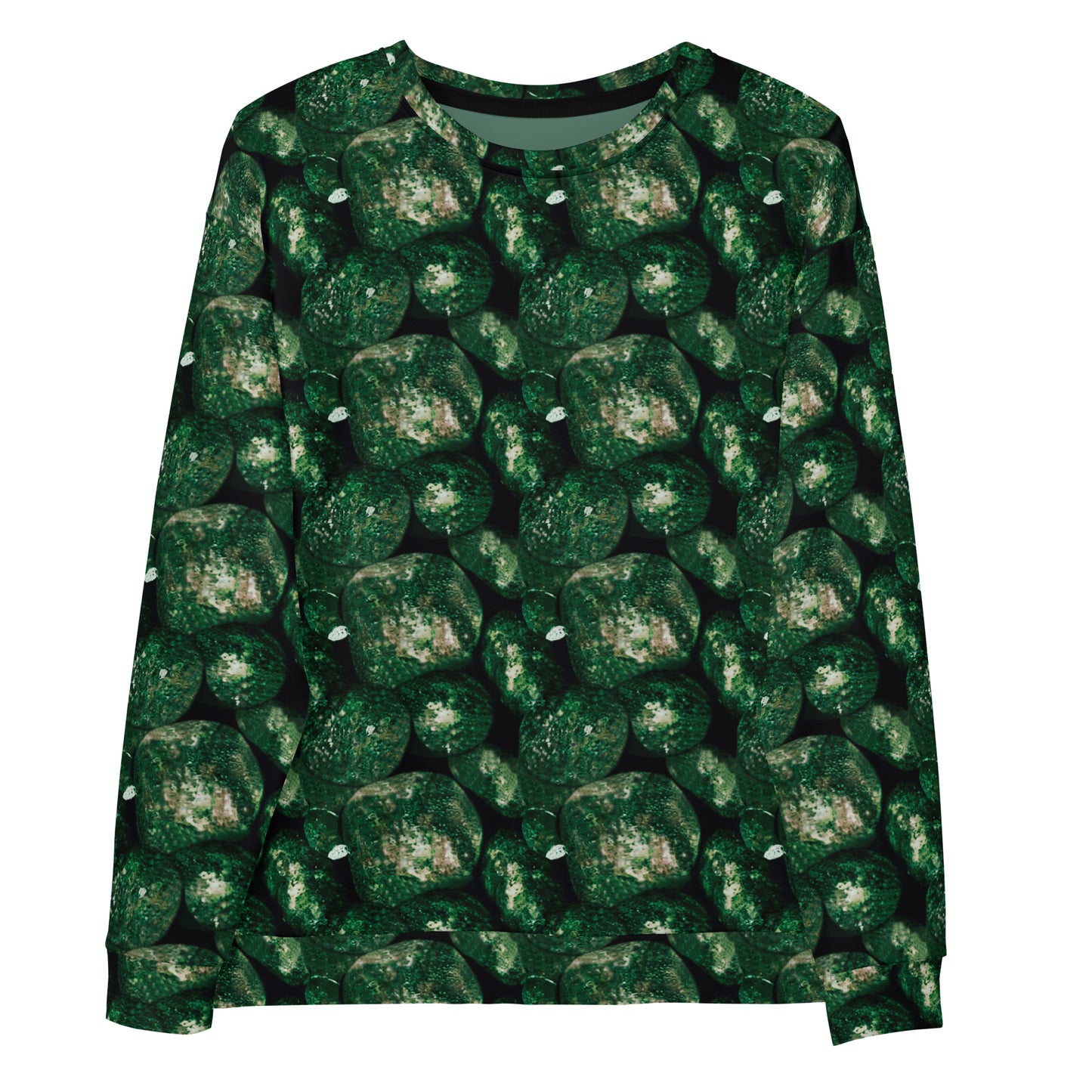 Product mockup, Sweatshirts, Womens fashion, Online fashion, Tops, textured, Elevated basics, versatile wardrobe, breathable, essentials, workout, yoga clothes, full length, training gear, round neck, green potatoes, potato prints