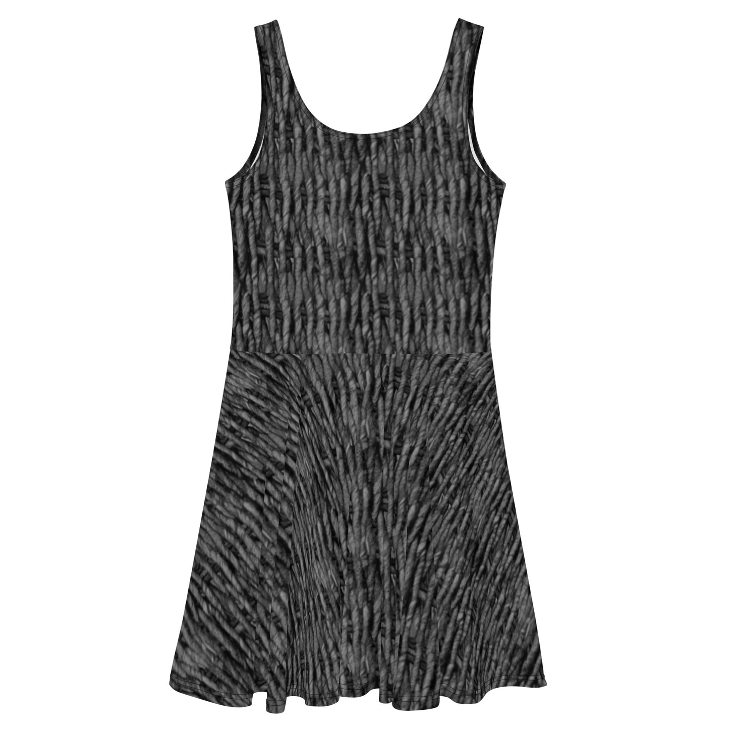 Contrast Tonal Textures Tennis Skater Dress