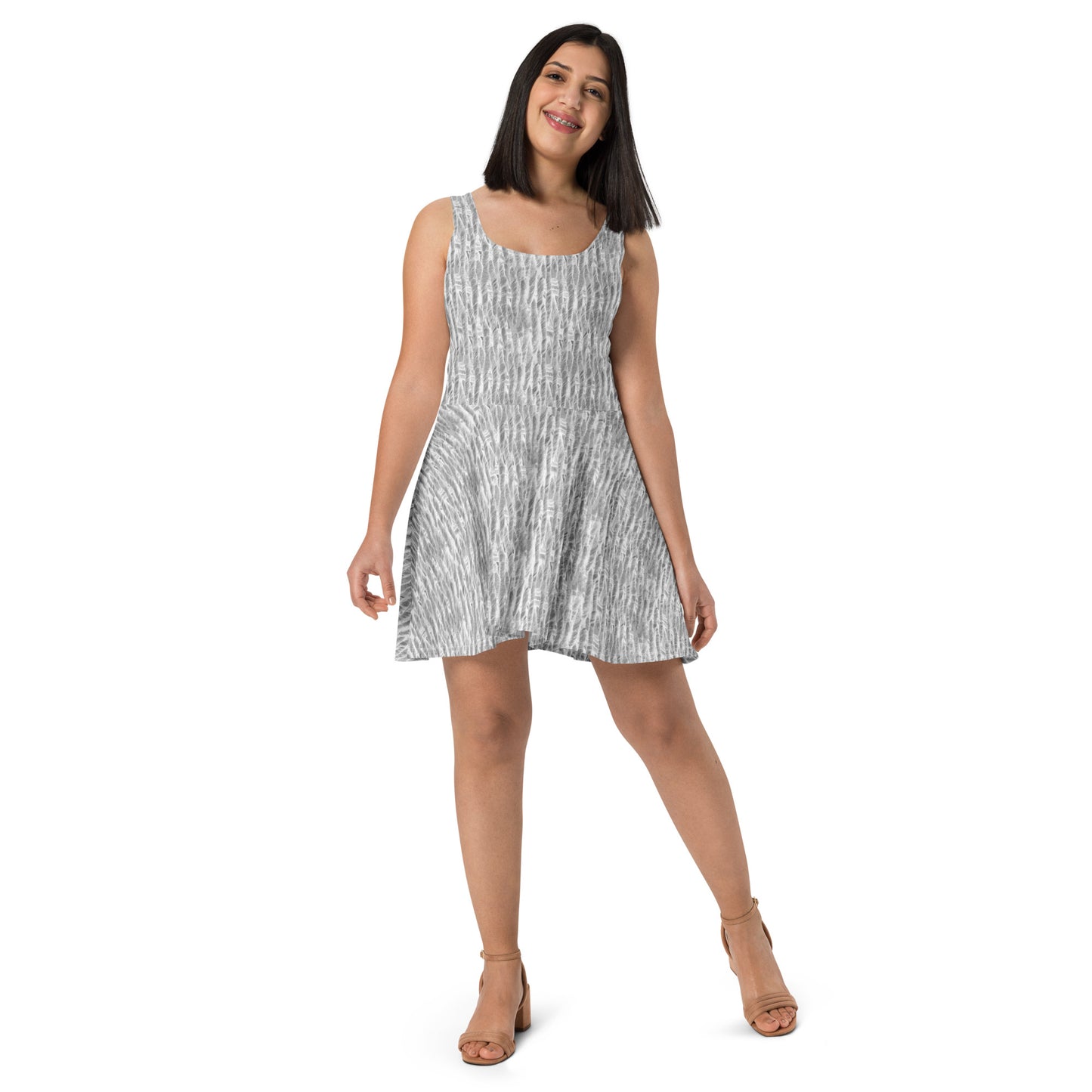 Product mockup, skater dress, skatercore, flared dress, Womens fashion, Online fashion, textured, prints, Elevated basics, versatile wardrobe, breathable, essentials, basics, comfy, all over prints