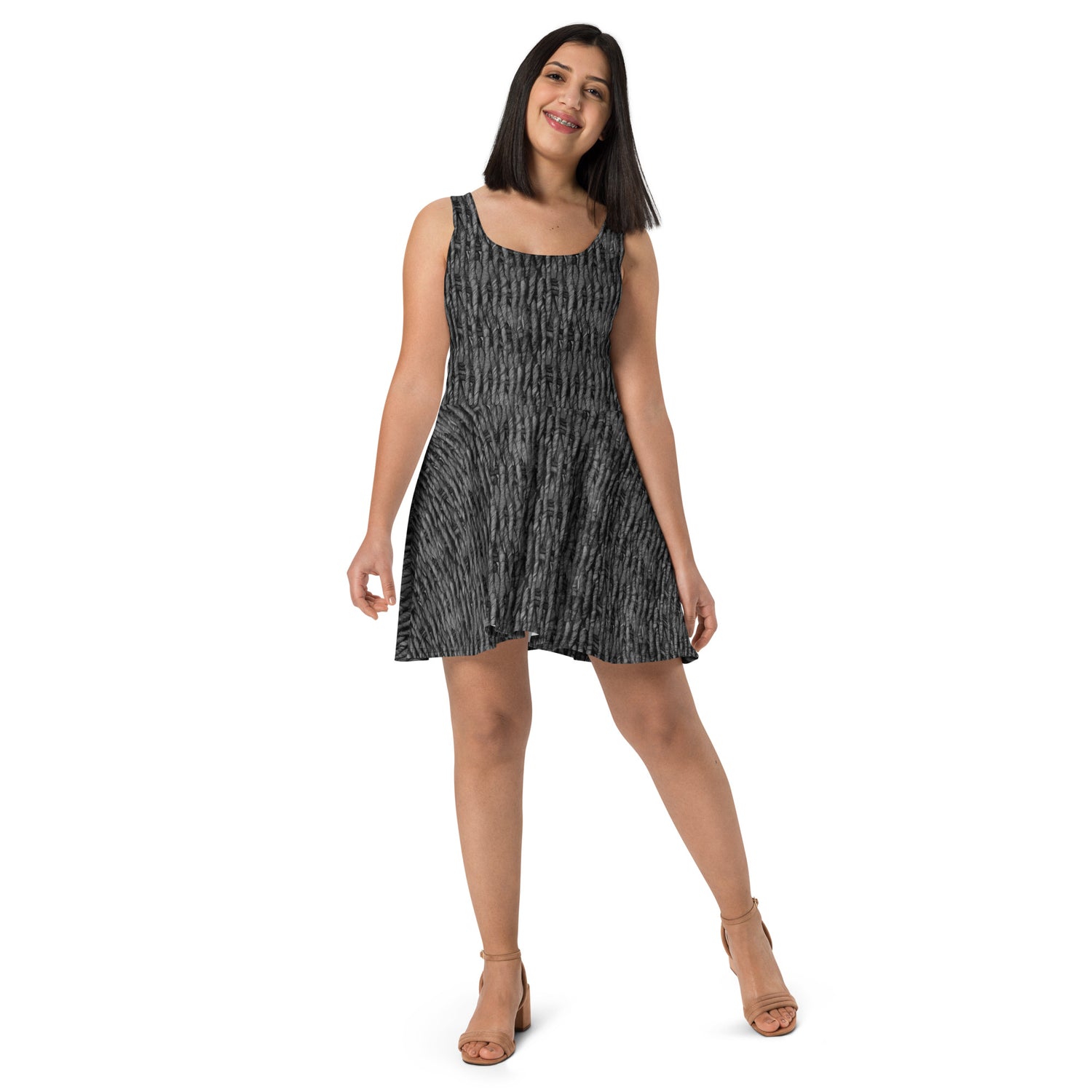 Product mockup, skater dress, skatercore, flared dress, Womens fashion, Online fashion, textured, prints, Elevated basics, versatile wardrobe, breathable, essentials, basics, comfy, all over prints