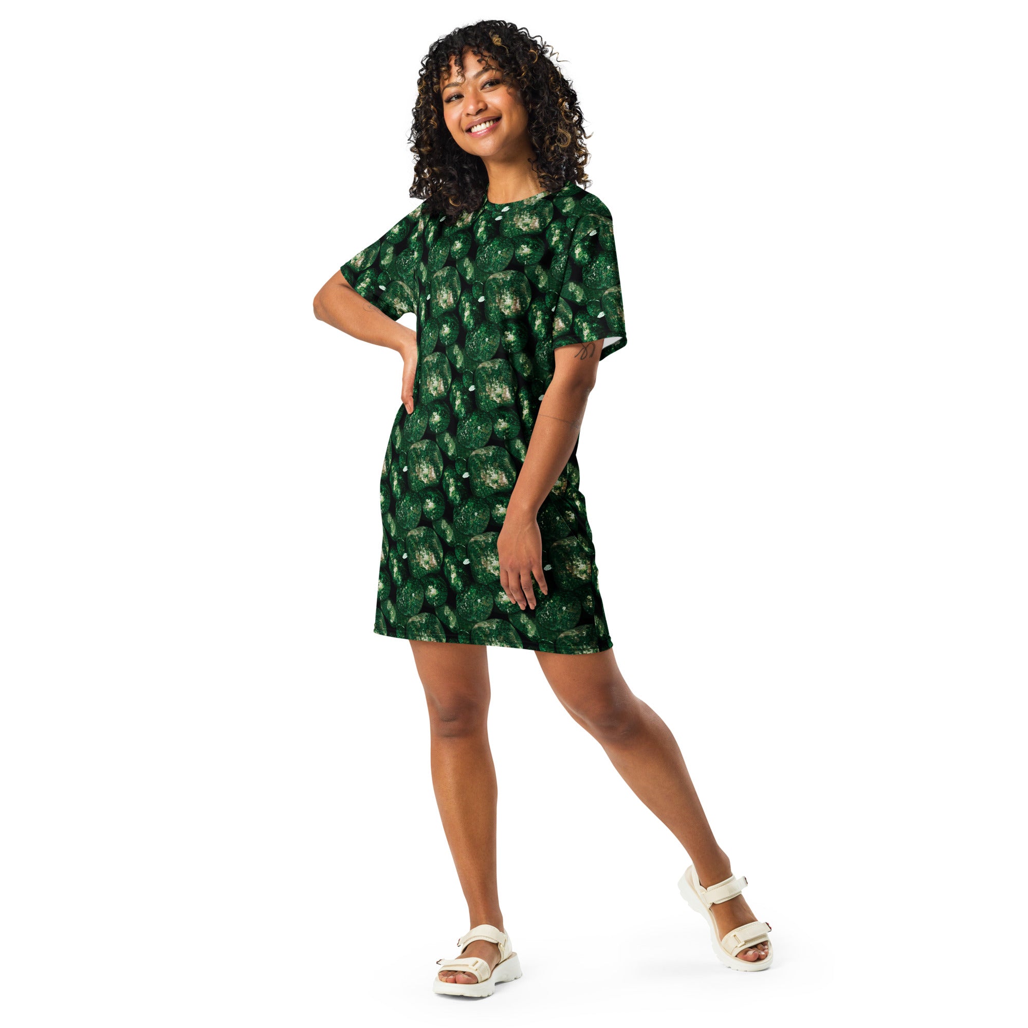 Product mockup, Shift dress, dresses Womens fashion, Online fashion, textured, Elevated basics, versatile wardrobe, breathable, essentials, workout, yoga clothes, full length, training gear, round neck, green potatoes, potato prints