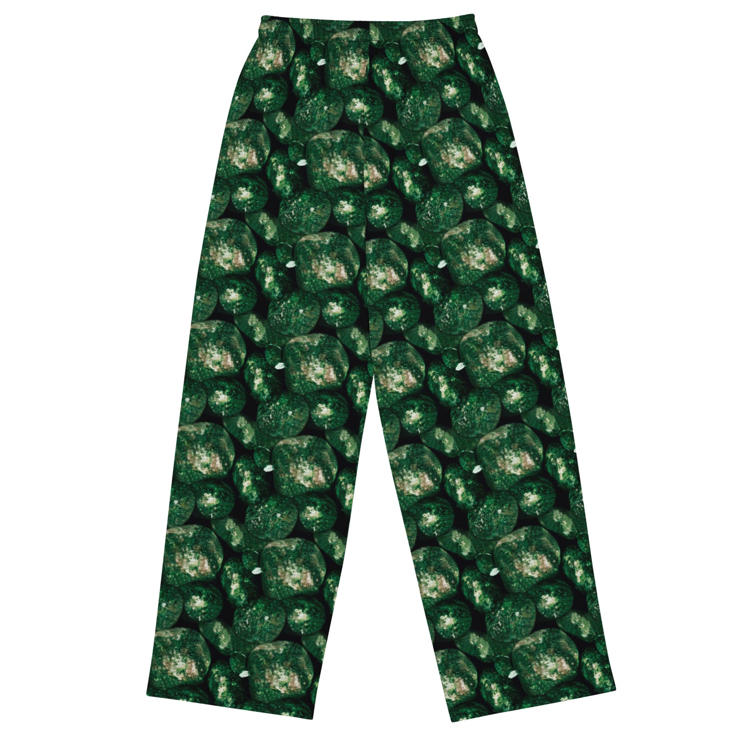 Product mockup, trousers, wide leg trousers, Womens fashion, Online fashion, textured, prints, Elevated basics, versatile wardrobe, breathable, essentials, basics, potato prints, full length, comfy, all over prints, matching sets, green potatoes, green