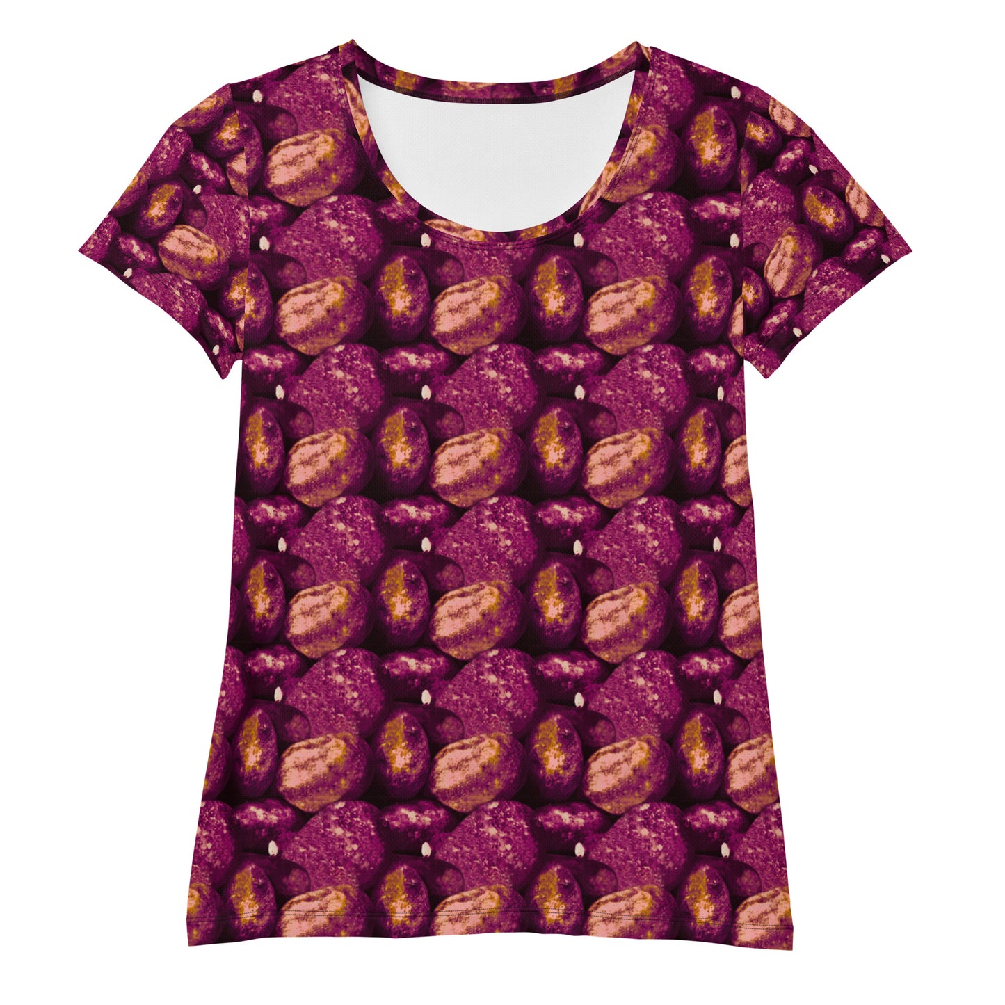 Product mockup, tshirts, Womens fashion, Online fashion, Tops, regular fit, textured, Elevated basics, versatile wardrobe, breathable, essentials, workout, yoga clothes, full length, training gear, round neck, pink potatoes, potato prints