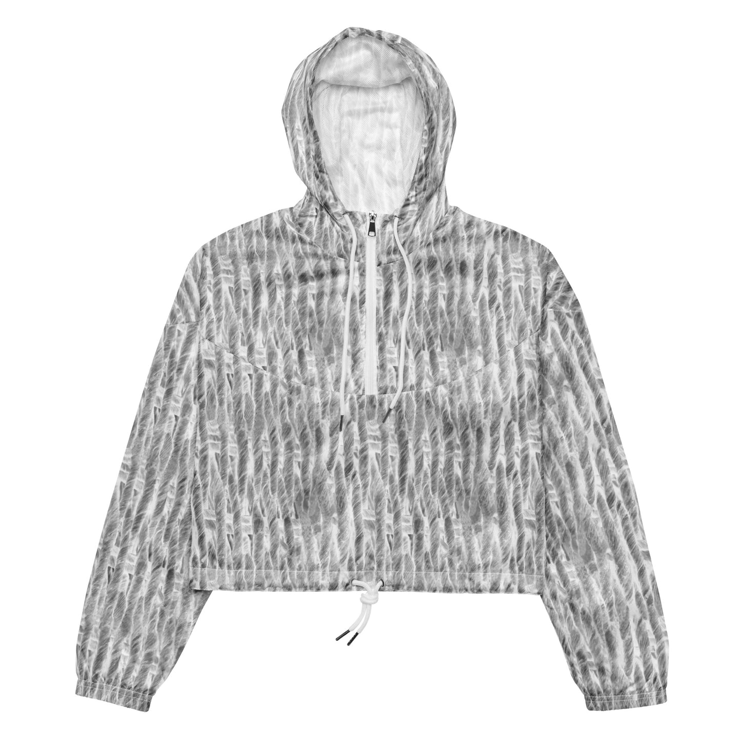 Light Tonal Textures Cropped Windbreaker