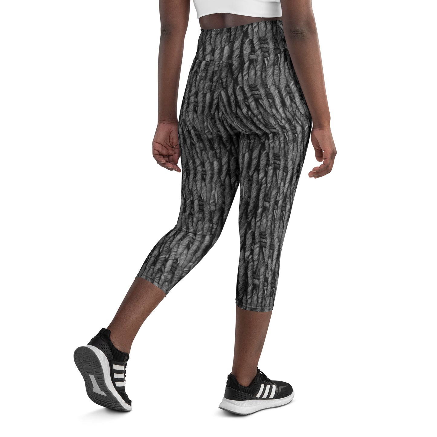 Product mockup, trousers, leggings, capri leggings, Womens fashion, Online fashion, textured, prints, Elevated basics, versatile wardrobe, breathable, essentials, basics, potato prints, full length, comfy, all over prints, matching sets