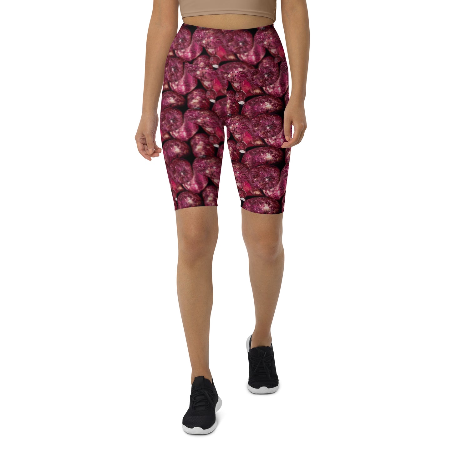 Vivid Pink Potatoes Biker Shorts