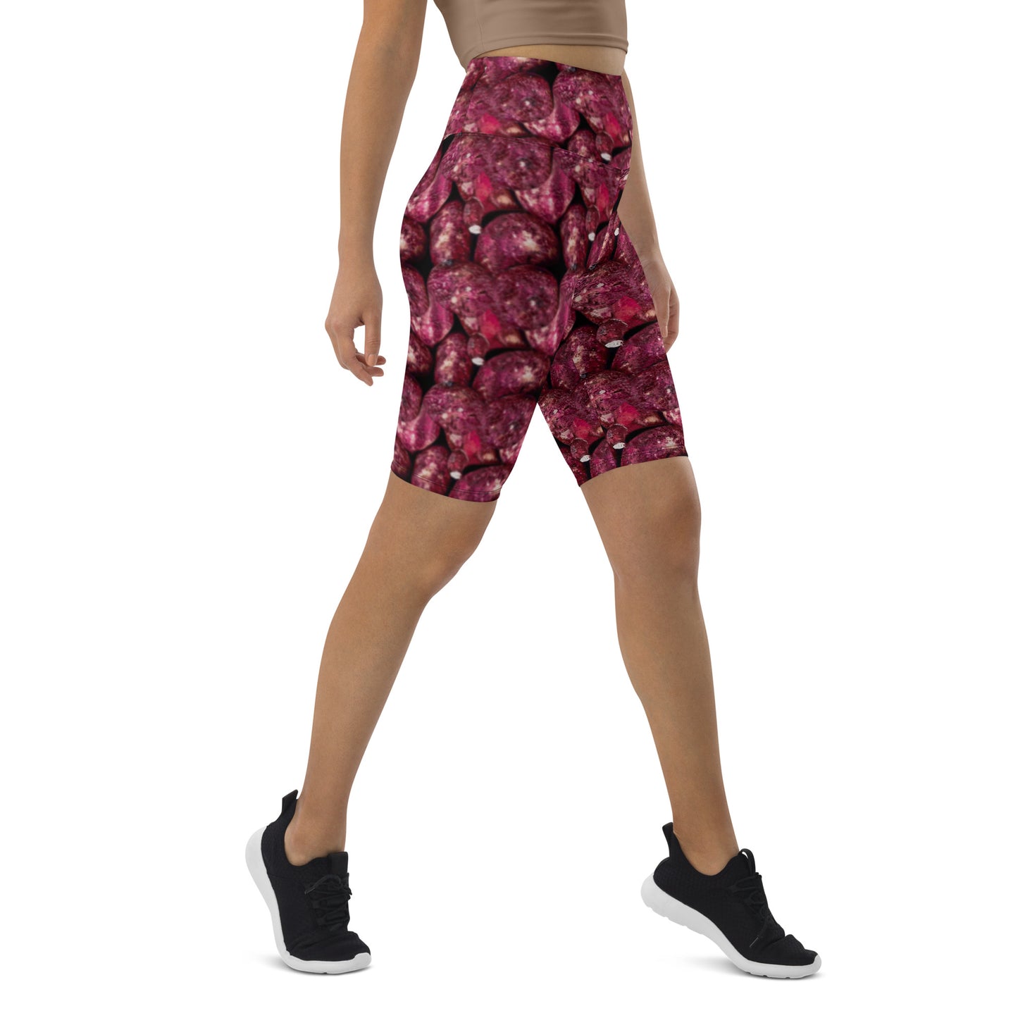 Vivid Pink Potatoes Biker Shorts