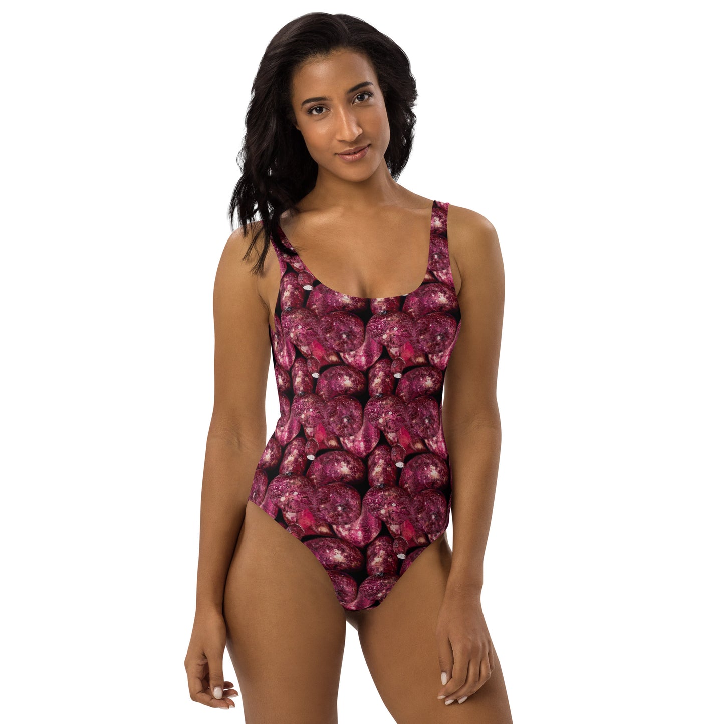 Vivid Pink Potatoes One-Piece Swimsuit