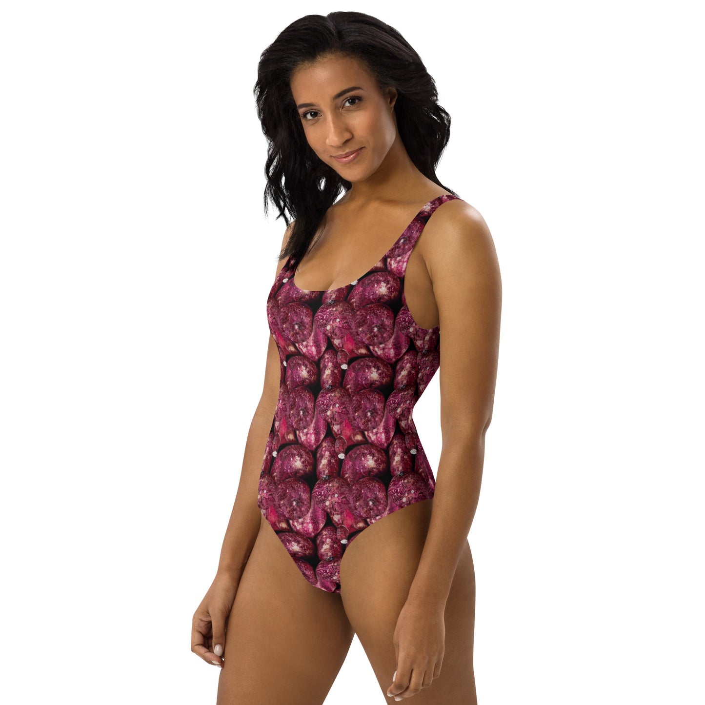 Vivid Pink Potatoes One-Piece Swimsuit