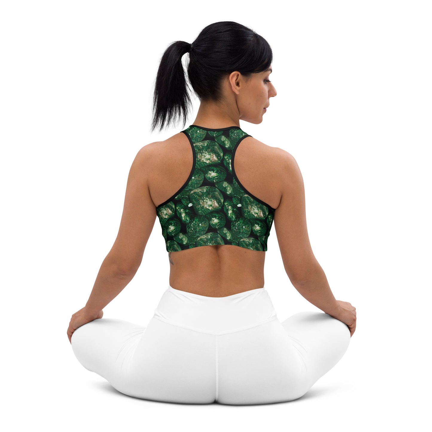 Vivid Green Potatoes Sports Bra