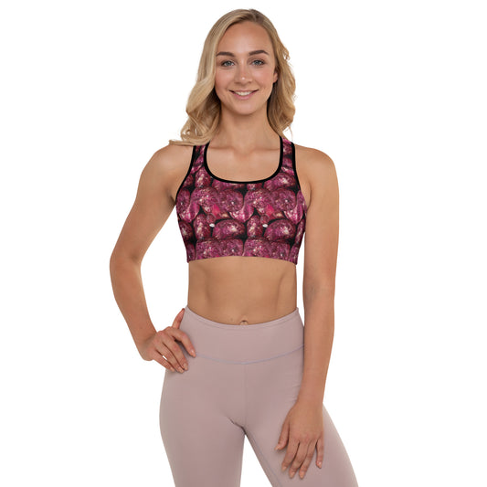 Vivid Pink Potatoes Sports Bra