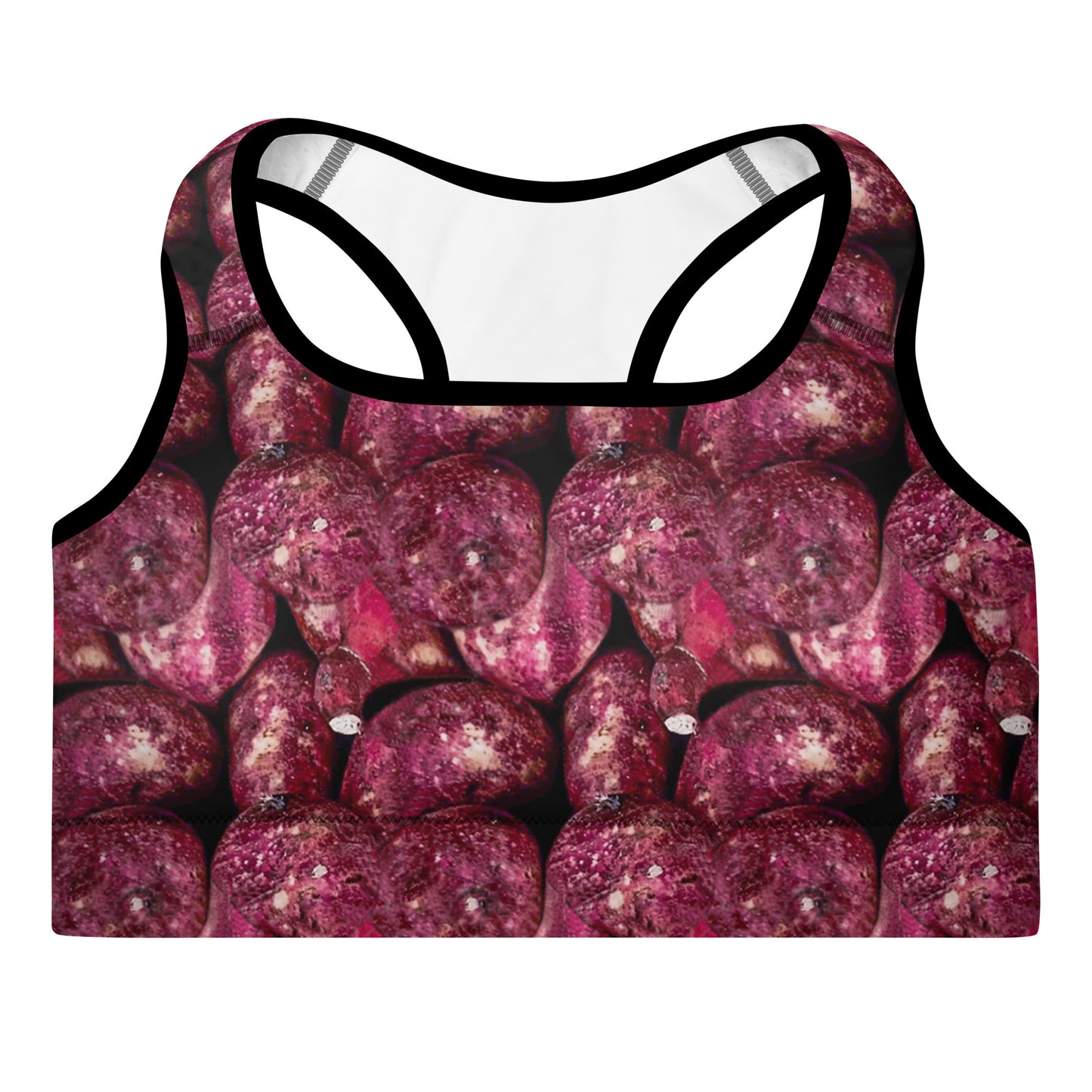 Vivid Pink Potatoes Sports Bra