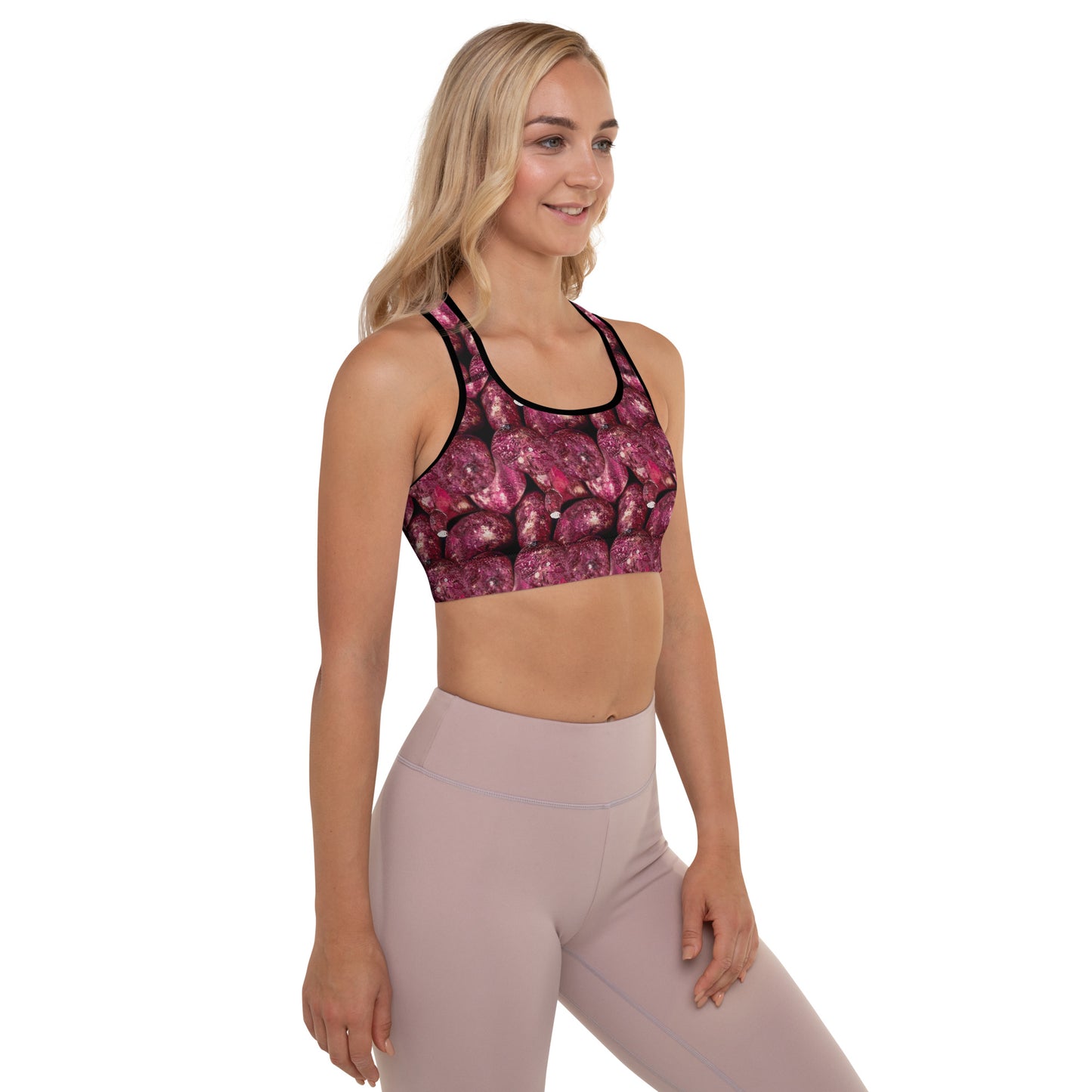 Vivid Pink Potatoes Sports Bra