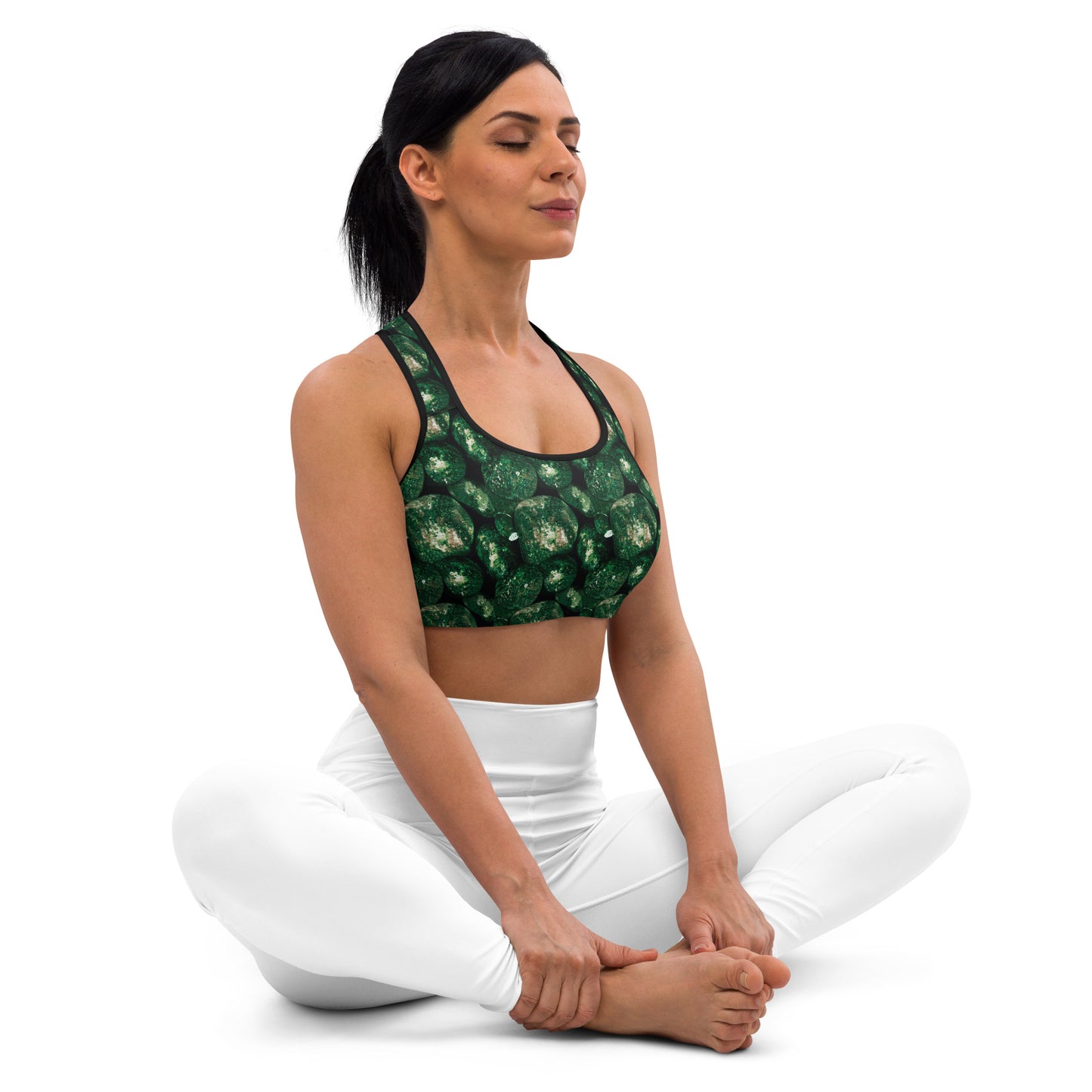 Vivid Green Potatoes Sports Bra