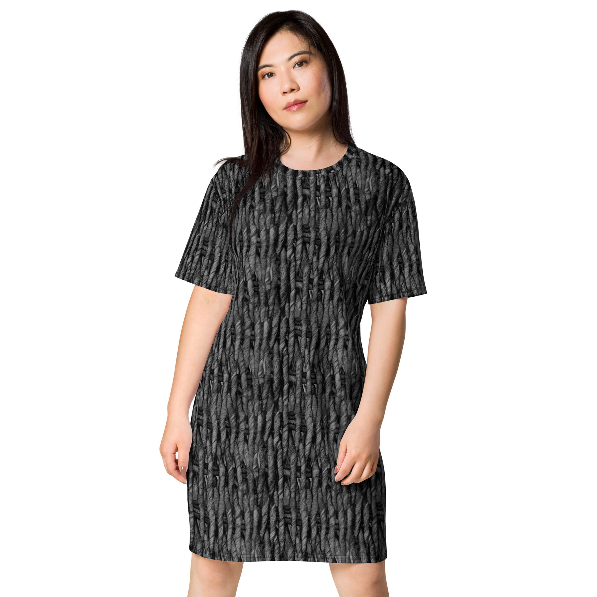 Contrast Tonal Textures T-shirt Dress GEMELA Contrast Tonal Textures T-shirt Dress GEMELA