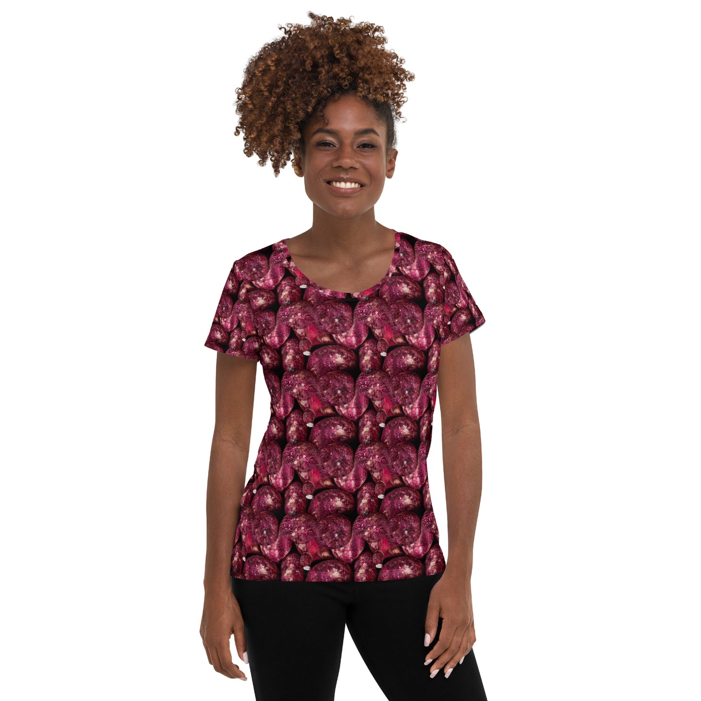 Vivid Pink Potatoes Athletic T-shirt