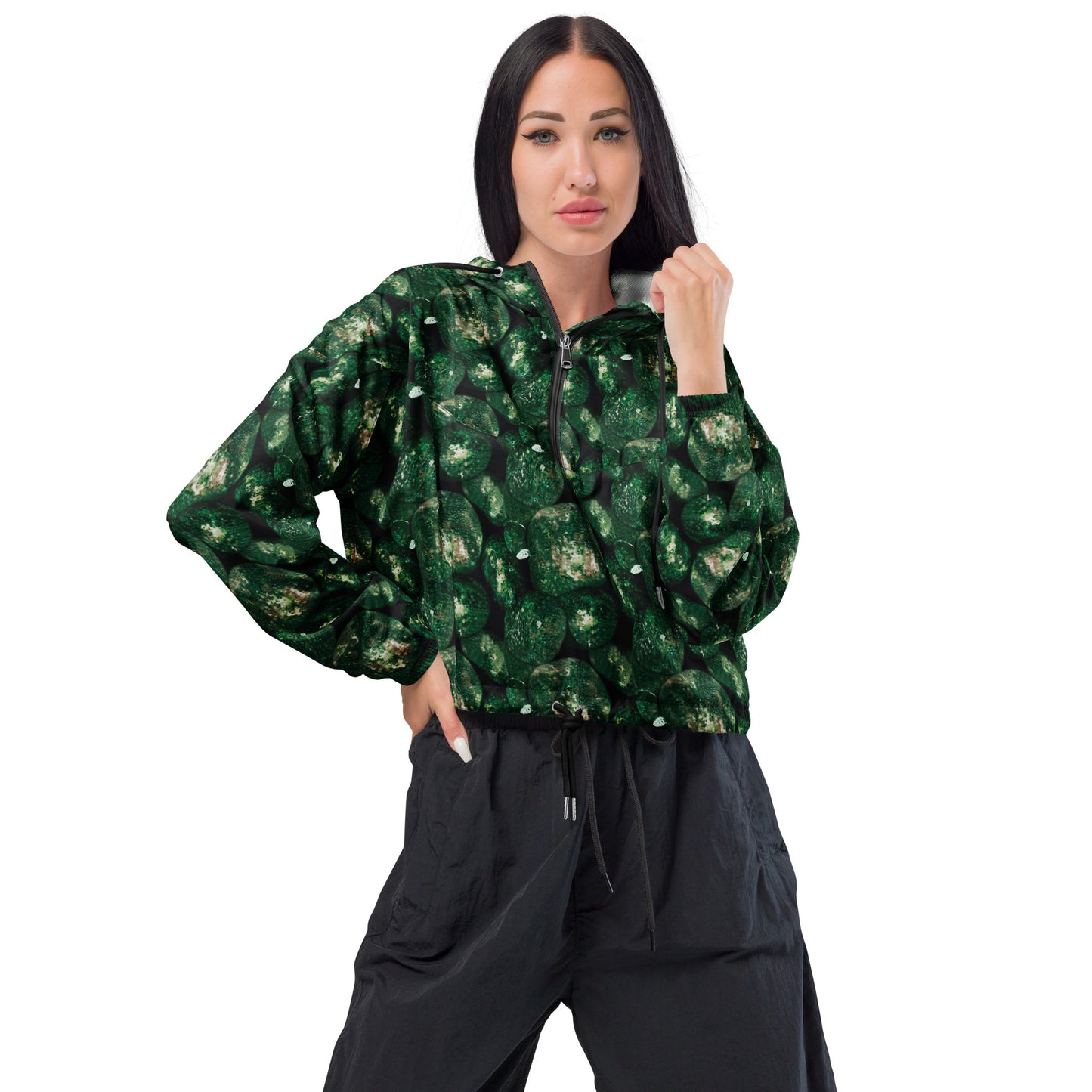 Green Potatoes Cropped Windbreaker