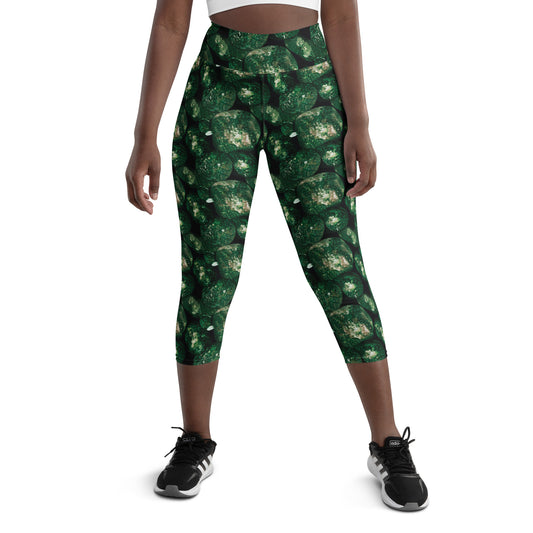 Vivid Green Potatoes Capri Leggings